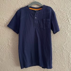 Navy Blue Short Sleeve Henley